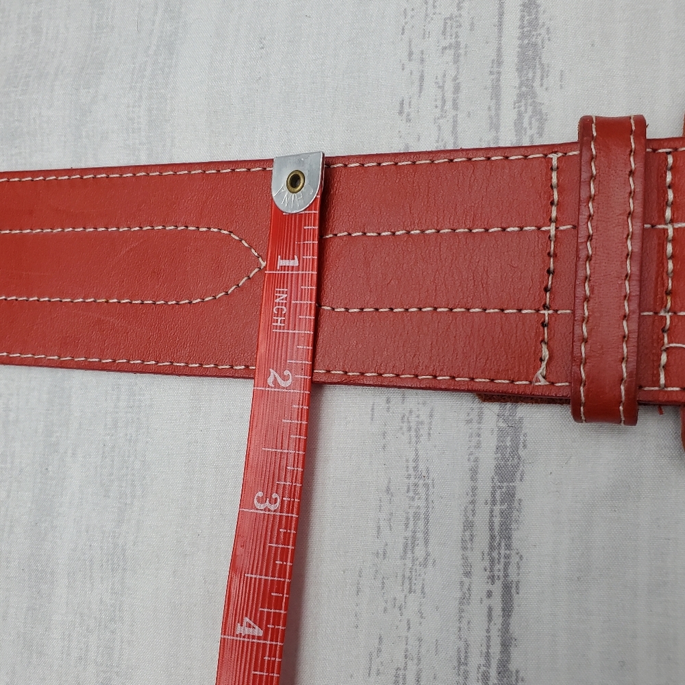 Charter Club Belt Genuine English Saddle Hide Leather in Red - Picture 11 of 13